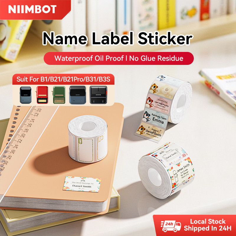 NIIMBOT B1/B1Pro/B21/B21Pro/B2Pro/B3S/B31/B4 กระดาษฉลากชื่อ บัญชีมือกันน้ํา, สติ๊กเกอร์อาหาร