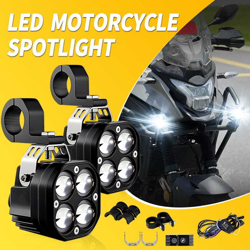 1 ชุด LED เสริม Spotlight ไฟหน้าสําหรับ Honda CRF 300L CRF300L RALLY 2020-2021 LED ขับรถหมอกโคมไฟรถจ