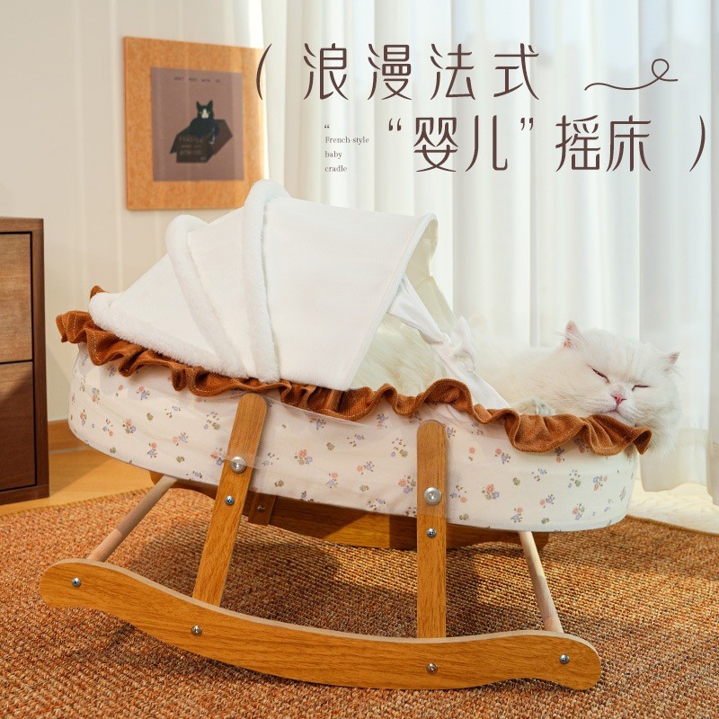 Summer semi-enclosed cat bed, removable and washable, pet constant temperature semi-enclosed dog bed