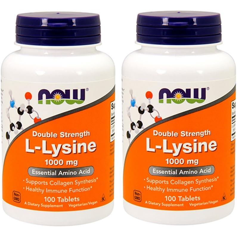 NOW Foods NOW Foods NOW Foods L-Lysine 1,000mg, 100 เม็ด (2 แพ็ค)