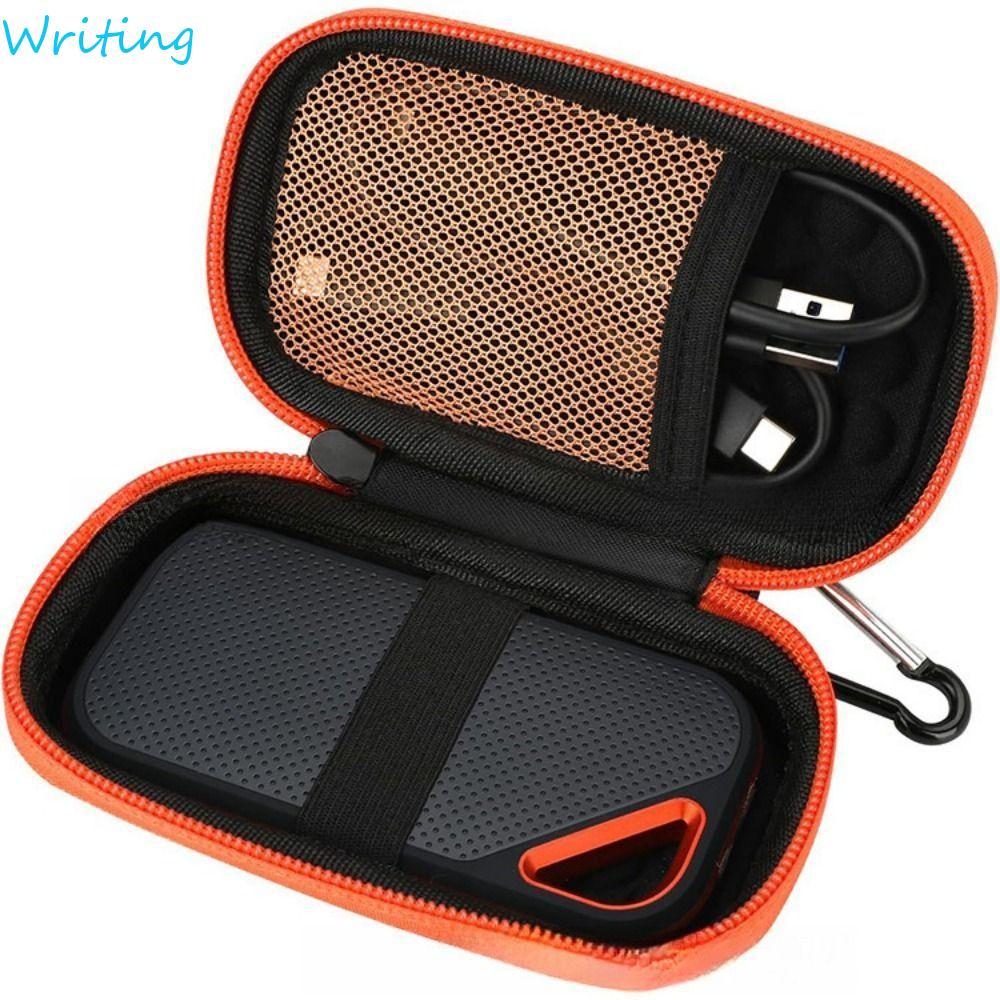 WRITING Hard Disk Case, กันกระแทก SSD Storage กล่องป้องกันฮาร์ดดิสก์, กระเป๋าใส่เหรียญ EVA แบบพกพาขนาดใหญ่หูฟังกระเป๋าหูฟัง