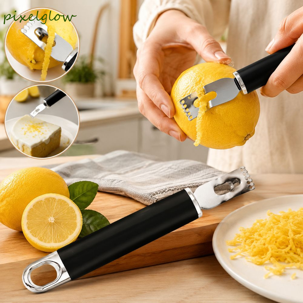 พิกเซลLOW Lemon Zester, สแตนเลสคู่มือเครื่องขูดผลไม้ซิตรัส, ครัวเรือนมัลติฟังก์ชั่กันสนิมทําความสะอา