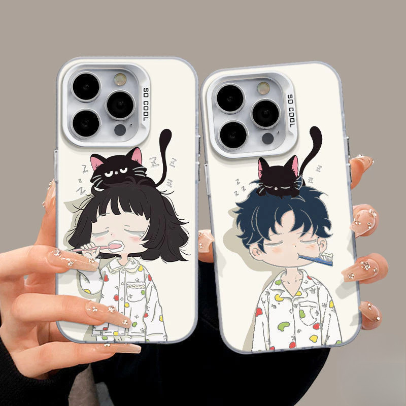 โลหะชุบโลหะด้วยไฟฟ้า ไอโฟน บิลเลียดสีดำ iphone 17 16 for 11 iPhone 12 13 14 15Pro MAX X XS XR 7 8Plus เคสโทรศัพท์