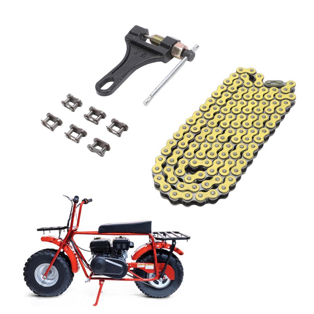 Aqxreight 420 โซ่รถจักรยานยนต์ 120 Links ลูกกลิ้งเหล็กความแข็งแรงสูง 6 Master สําหรับ CRF150 Grom YZ