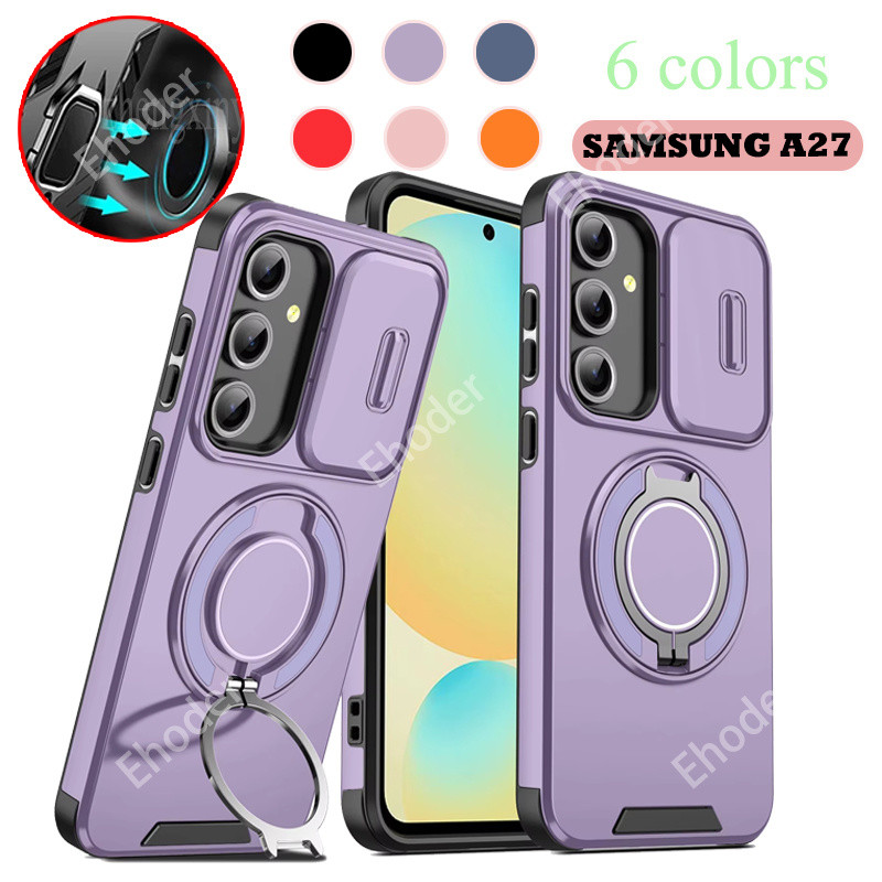 SAMSUNG สําหรับSamsung A27 A37 A57 A17 A07 5G 2026 หรูหราแม่เหล็กกันกระแทกPush Window CoverสําหรับSamsungA27 SamsungA37 SamsungA57 SamsungA17 Stand Holderป้องกันกลับกรณี