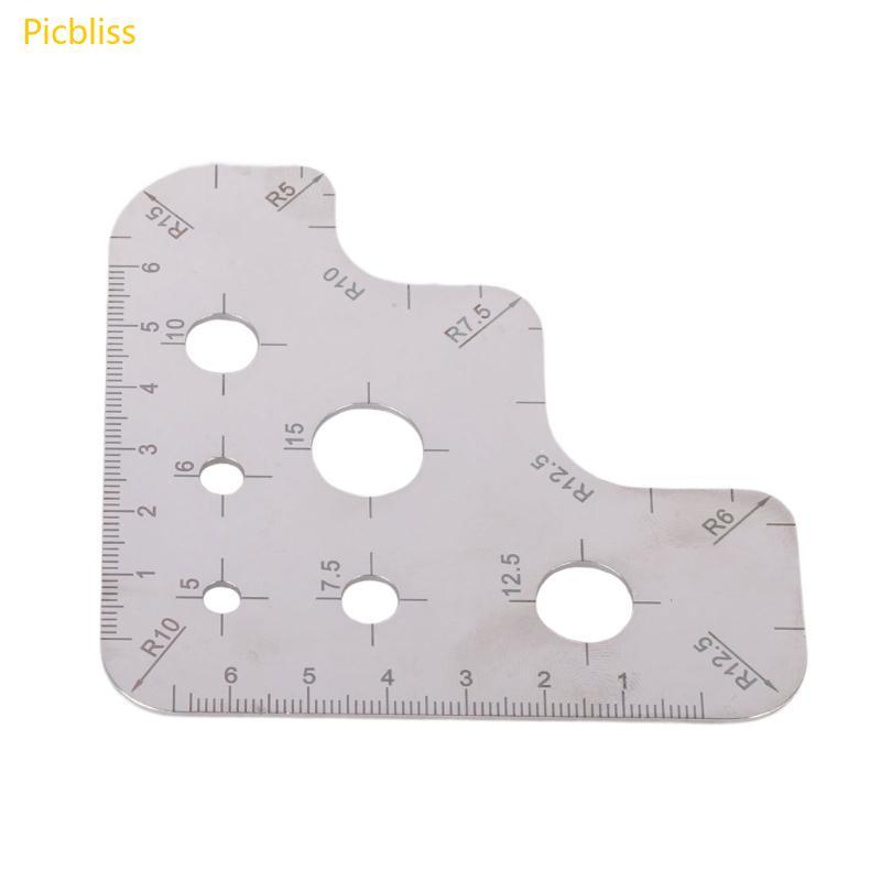 Picbliss Leather Corner Punch Set Round Leather Corner Cutting Ruler Circle Template