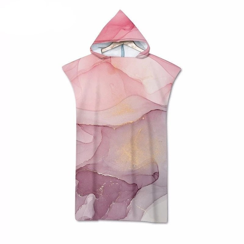 ไมโครไฟเบอร์ผ้าเช็ดตัว Hooded Surf Poncho ผ้าเช็ดตัวชายหาดกลางแจ้งเปลี่ยน Robe เสื้อคลุมอาบน้ําผู้ให