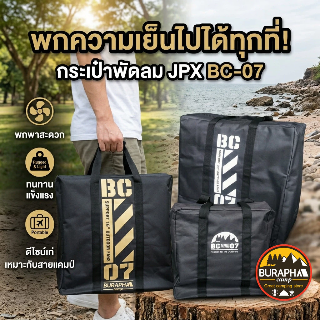 กระเป๋าพัดลม JPX BC-07 แบบพกพาขนาด 12 นิ้ว / 16 นิ้ว / 20 นิ้ว กระเป๋าเก็บพัดลม ผ้าหนา กันฝุ่น กันรอย พกพาสะดวก