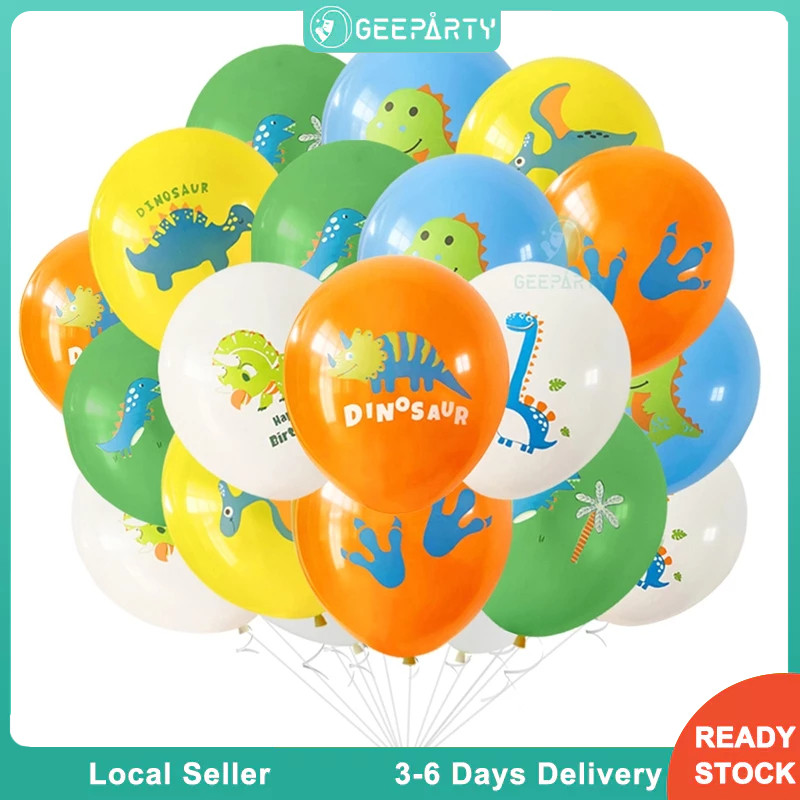 GeeParty ลูกโป่งไดโนเสาร์จูราสสิค 10 ใบ ลูกโป่งลาเท็กซ์ ธีมไดโนเสาร์ สำหรับวันเกิดเด็ก ตกแต่งปาร์ตี้ อุปกรณ์ปาร์ตี้