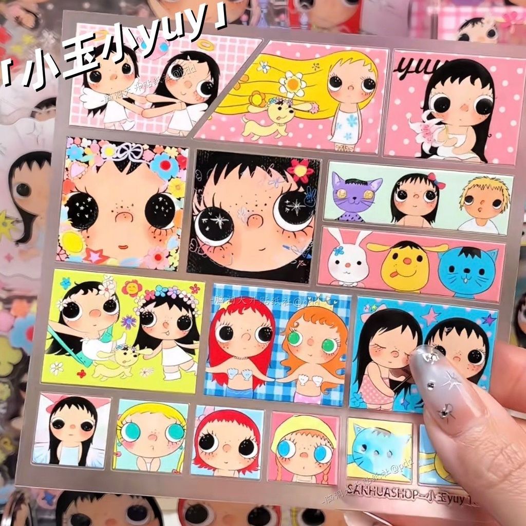 Yuy Xiaoyu สติ๊กเกอร์สร้างสรรค์ diy คู่มือโทรศัพท์มือถือ แท็บเล็ต วัสดุ สติ๊กเกอร์ตกแต่ง