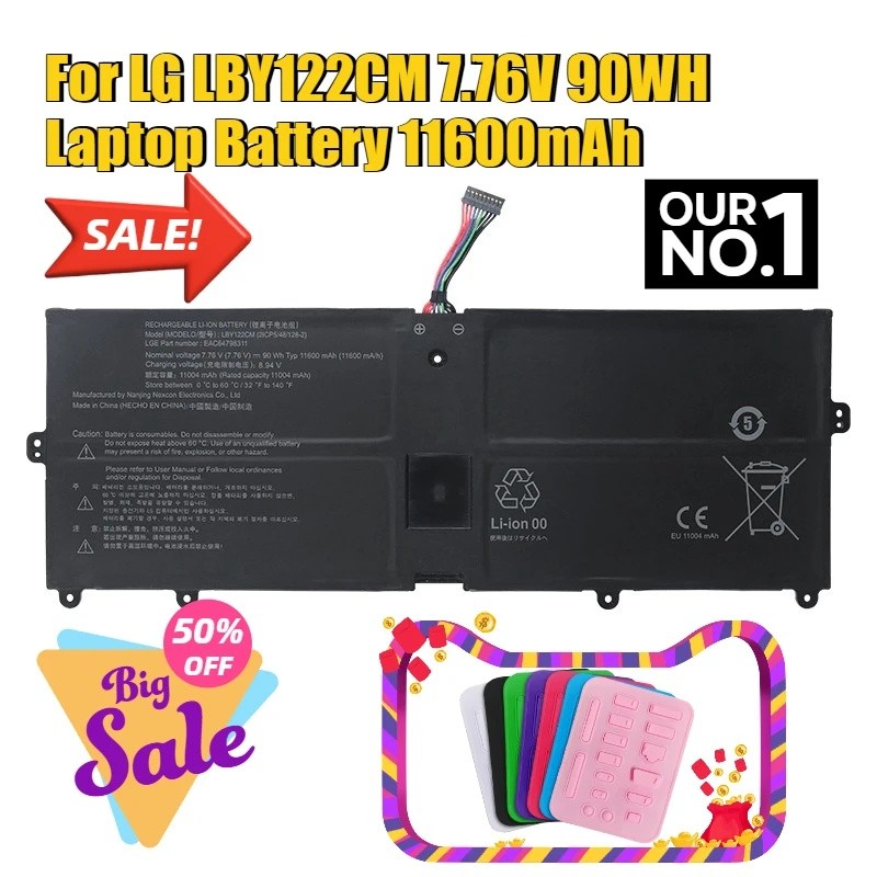 สําหรับ LG LBY122CM 7.76V 90WH แบตเตอรี่แล็ปท็อป 11600mAh