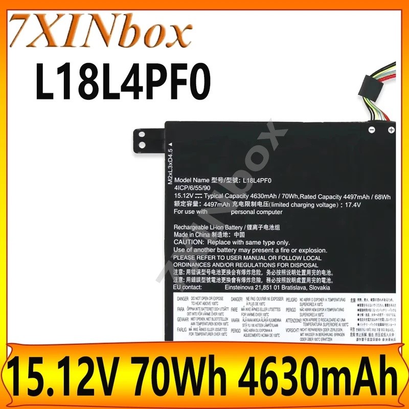 7XINbox L18L4PF0 L18M4PF5 L18L4PF4 15.12V 70Wh 4630mAh แบตเตอรี่แล็ปท็อปสําหรับ Lenovo Xiao Xin AIR1