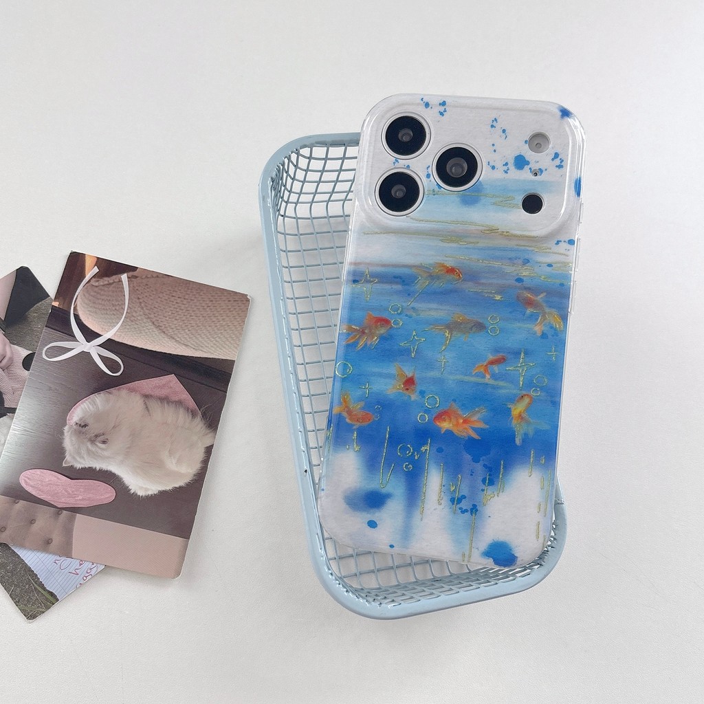 สําหรับ iphone17promax case 16 15 14pro/ IMD/ Golden Gilded Goldfish / iphone case 16PROMAX 15PRO 14