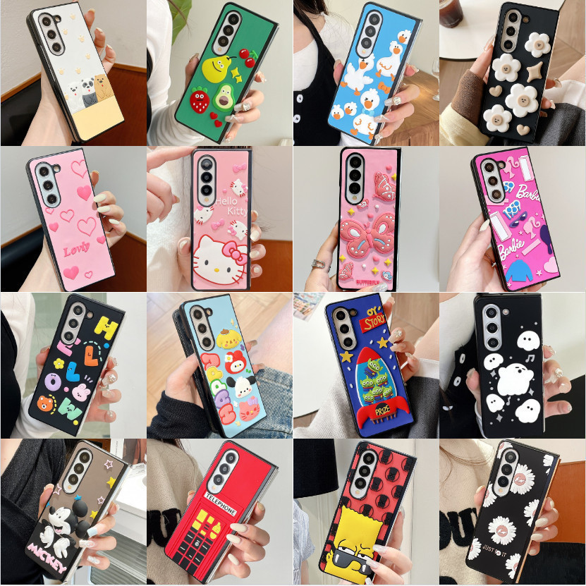 ใหม่สําหรับ 2026 Samsung Galaxy Z 8 Z 8 Ultra Z 7 Z พับ 6 Z พับ 5 เคสโทรศัพท์กรณีพับน่ารัก Daisy ดอกไม้ออกแบบแรงบันดาลใจ 3D นูนพื้นผิว PC hard shell