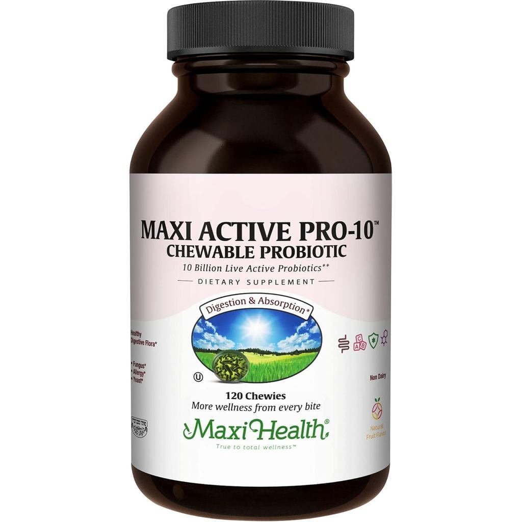 Maxi Health Maxi Active Pro10 โปรไบโอติกแบบเคี้ยวสําหรับ – 15 สายพันธุ์สําหรับพอร์ต Digestive & Immu