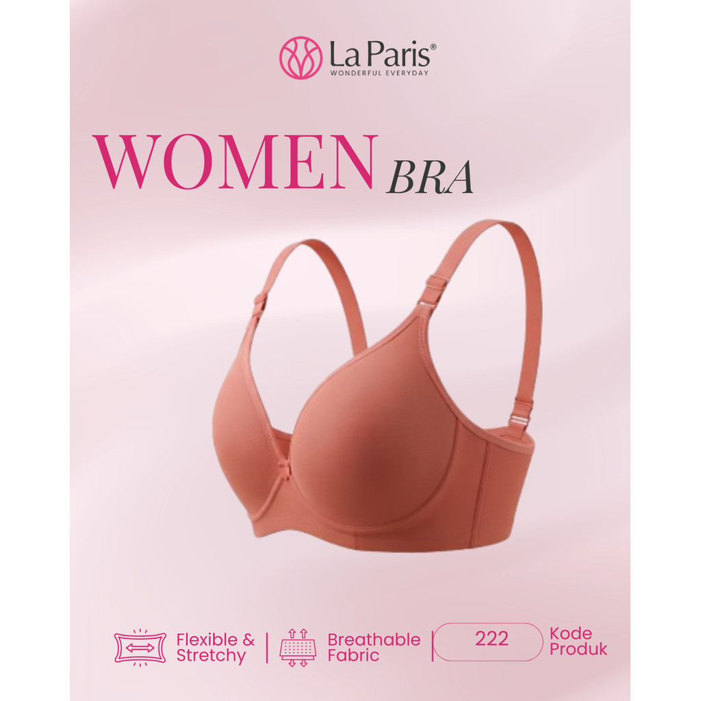 LA PARIS BRA ไม่มีลวด Super Soft Medium Foam เทียบเท่ากับถ้วย AB BH Simple Plain Motif Hook 3 Art 22