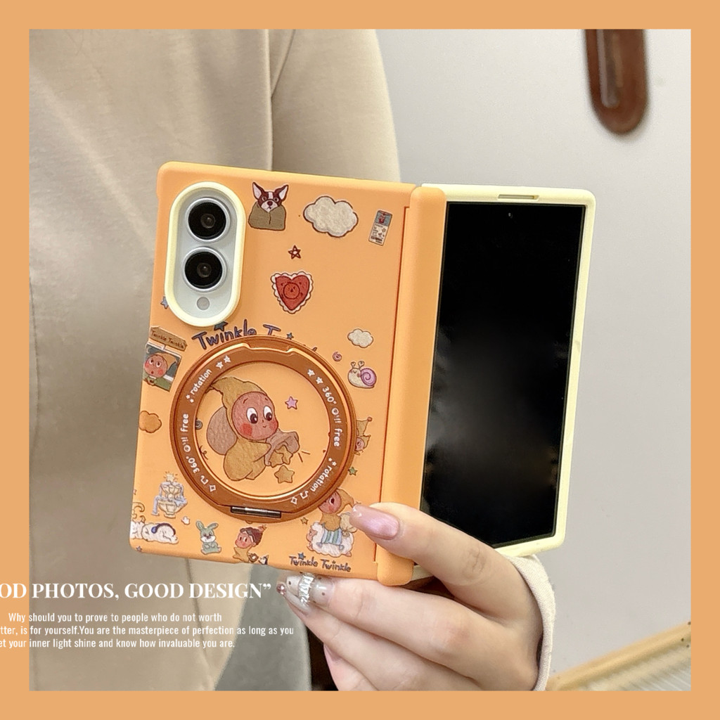 New style น่ารัก Twinkle Twinkle ฝังตัว Magnetic holder Skin feel เคส สำหรับ Samsung Galaxy Fold8 Wide Case ชุดสามชิ้นที่ถอดออกได้รวมทุกอย่าง แกนกลางแม่เหล็ก ป้องกันการตก พลิกปก เคส