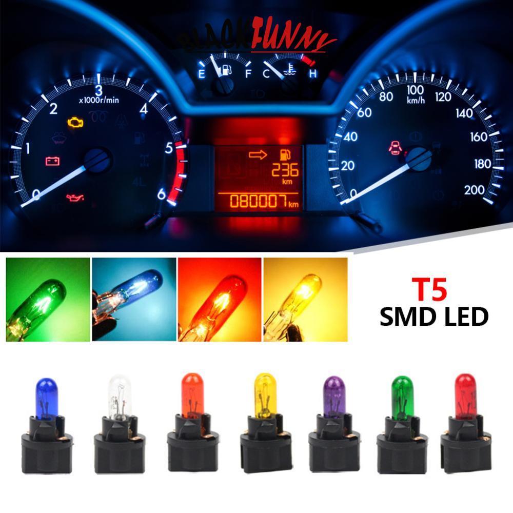 BLACKFUNNY 10 ชิ้น T5 12 โวลต์ 1.2 วัตต์ SMD LED รถรถยนต์ Light-emitting Diode Instrument Gauge Dash