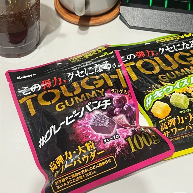 ญี่ปุ่น Kabaya Kabaya TOUGH ความยืดหยุ่นสูง Large Grain Muscat Lemon Chewy Sweet Sour Gummy 26.613