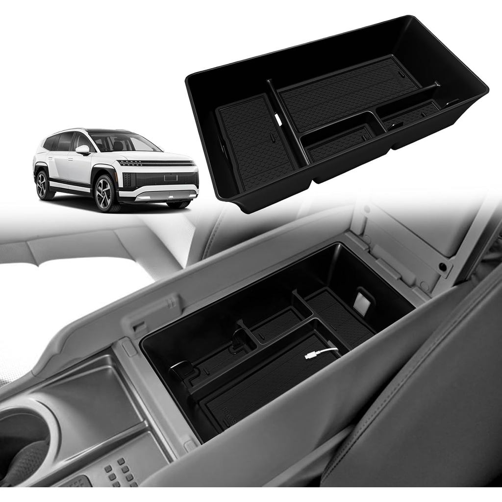 BestEvMod คอนโซลกลางใช้งานร่วมกับ Hyundai Ioniq 9 2026+ อุปกรณ์ตกแต่งภายในที่เท้าแขนถาดกล่องเก็บวัสด