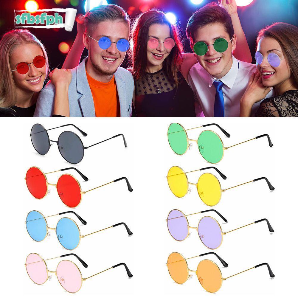 SFBSFPH แว่นกันแดดทรงกลม Retro Party Disco Circle Glasses