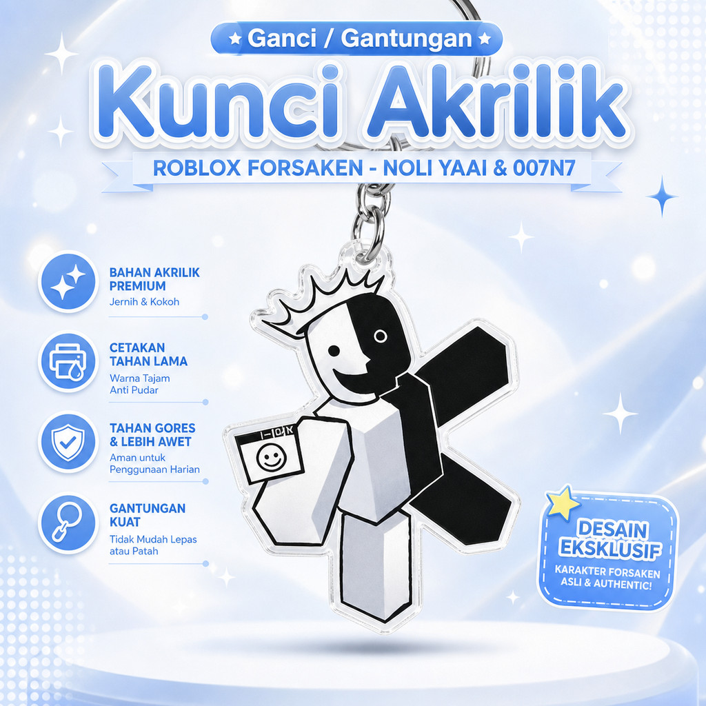 Ganci / Gantungan Kunci Akrilk ROBLOX FORSAKEN NOLI YAAI & 007N7 IDIOT - 1 nlp