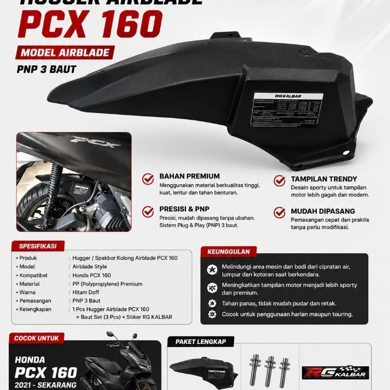 HUGGER SPAKBOR UNDER PCX 160 HUGER AIRBLADE PCX160 HAGER AIR BLADE VIETNAM PCX 160 HUNGER HUNGGER HO