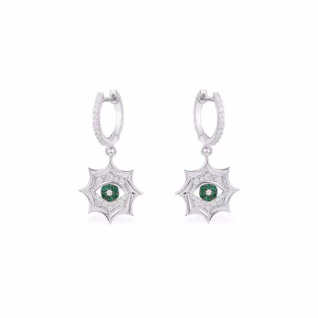 Eye Eye of Evil Sun Circle ต่างหูเงินต่างหูหญิง UXQ3