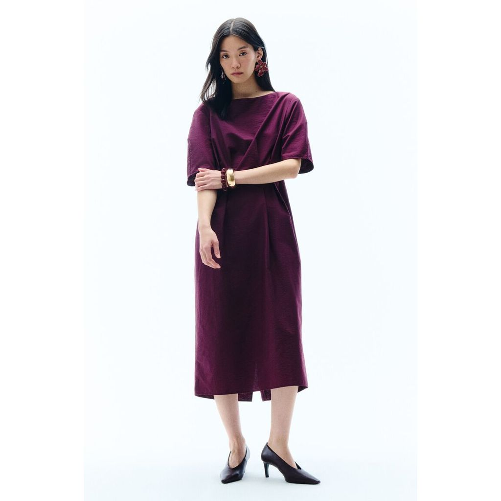 H&M(เอชแอนด์เอ็ม) เดรสความยาวมิดีระบายเอว Women Waisted midi dress 1322364_1