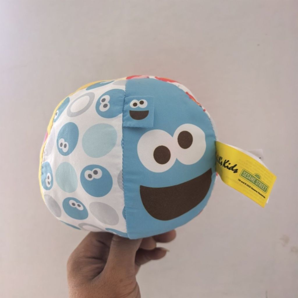 Qizhi Qiqi Sesame Street Bell Soft Ball เด็กทารกสัมผัสการฝึกอบรมประสาทสัมผัสของเล่นเพื่อการศึกษาในช่