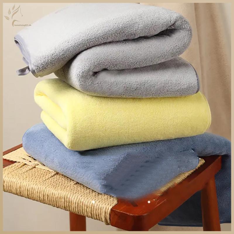 ONEHOME ผ้าเช็ดตัวกํามะหยี่ปะการังหนา 70x140 ซม. ดูดซับนุ่มไม่Shed TH