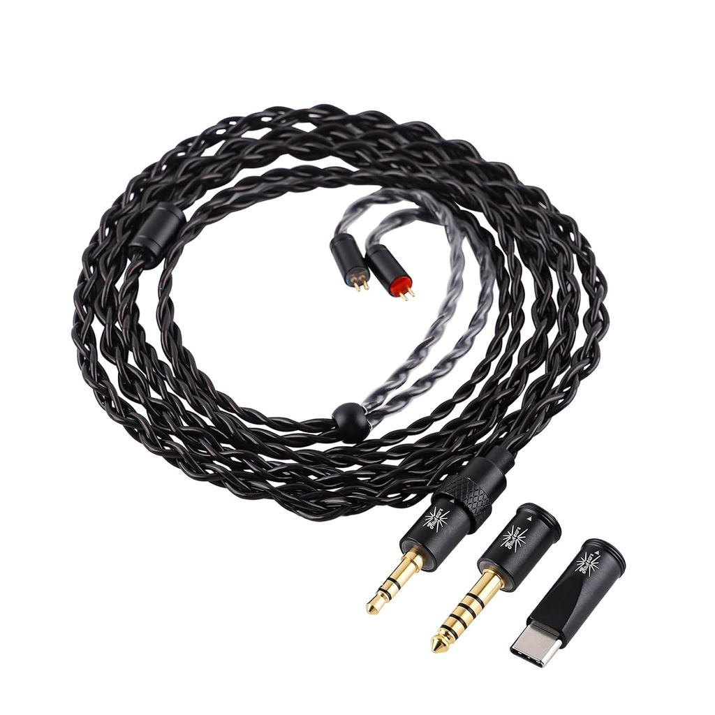 Linsoul Kiwi Ears x B_Media Terras สาย IEM, พร้อม Type-C USB C/3.5 มม./4.4 มม.ปลั๊ก,4N คริสตัลเดี่ยว