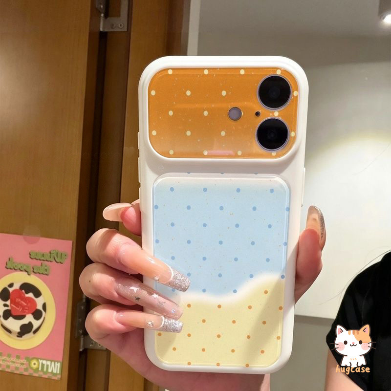 สำหรับ iPhone 11 13 16 17 18 15 14 12 Pro Max 13 16 18 15 Pro เคสมือถือลายจุดสีไล่ระดับสี กรอบกล้องใหญ่ เคสอ่อนกันกระแทก