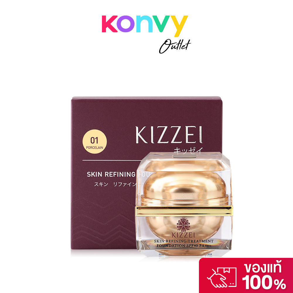 Kizzei Skin Refining Treament Foundation SPF40/PA+++ 15g #01 Porcelain.