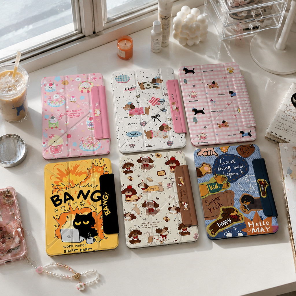 เคส iPad ฝาพับ Y แม่เหล็กล็อกแน่น ปรับมุมดูได้หลายแบบ พักปลุกอัตโนมัติ Air4 Air5 Air6 Air7 Air11 M3 Gen10 Gen11 Pro11