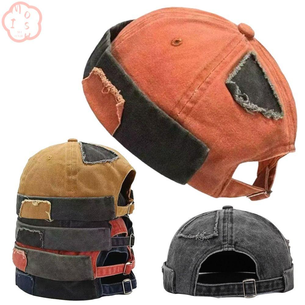 MIOSHOP Melon Docker Cap, หมวกปรับม้วนได้, หมวก Docker Vintage Retro Casual Retro