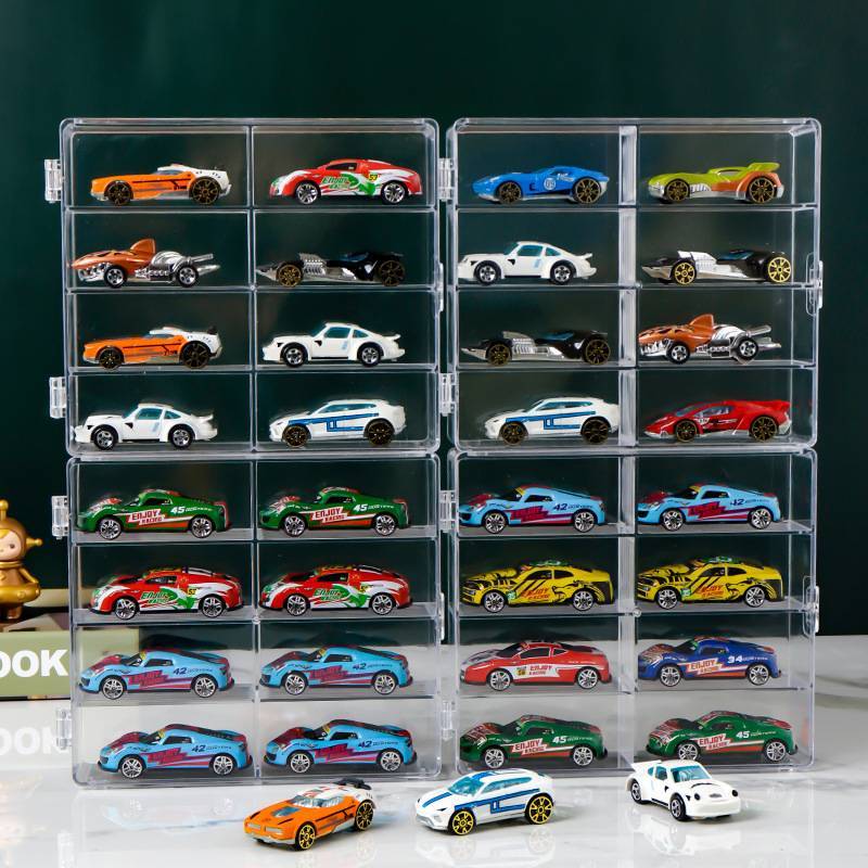 Well 1:64 Scaleของเล่นรถกล่อง,8-Slot Clearกันฝุ่นคอนเทนเนอร์TH