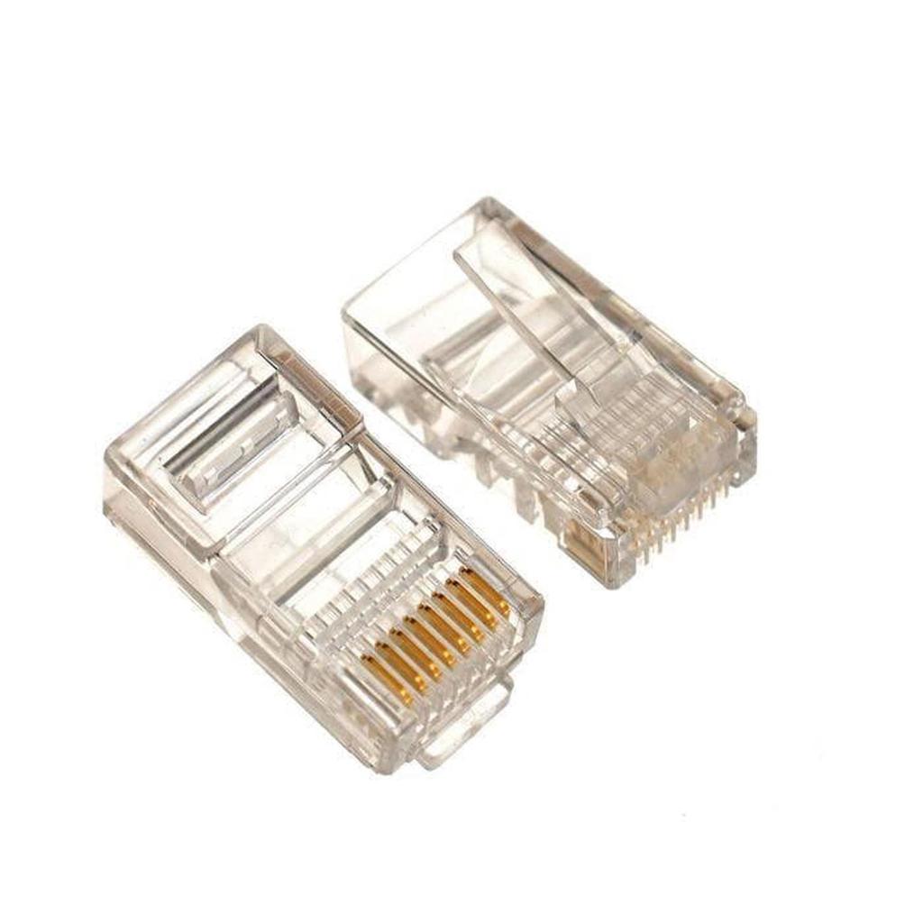 ขั้วต่อ RJ-45 8 พิน (10 ชิ้น) Cat5 / UTP RJ45 Cat 5e / RJ 45 Cat5e ขั้วต่อ LAN, 10 ชิ้น