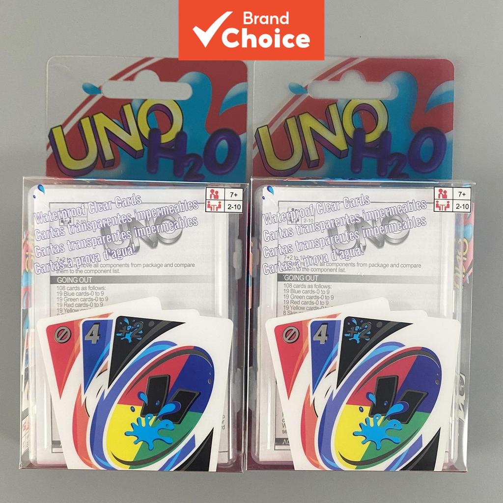UNO H2O การ์ดเกมใสกันน้ํา PVC พลาสติกเล่นไพ่โปร่งใสความดัน Proof เกมกระดาน Travel Outdoor Pool Party