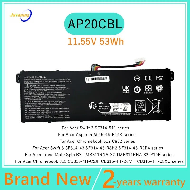 AP20CBL แบตเตอรี่แล็ปท็อปสําหรับ Acer Swift 3 SF314-43 SF314-43-R2R4 SF314-511 Aspire 5 A515-46-R14K