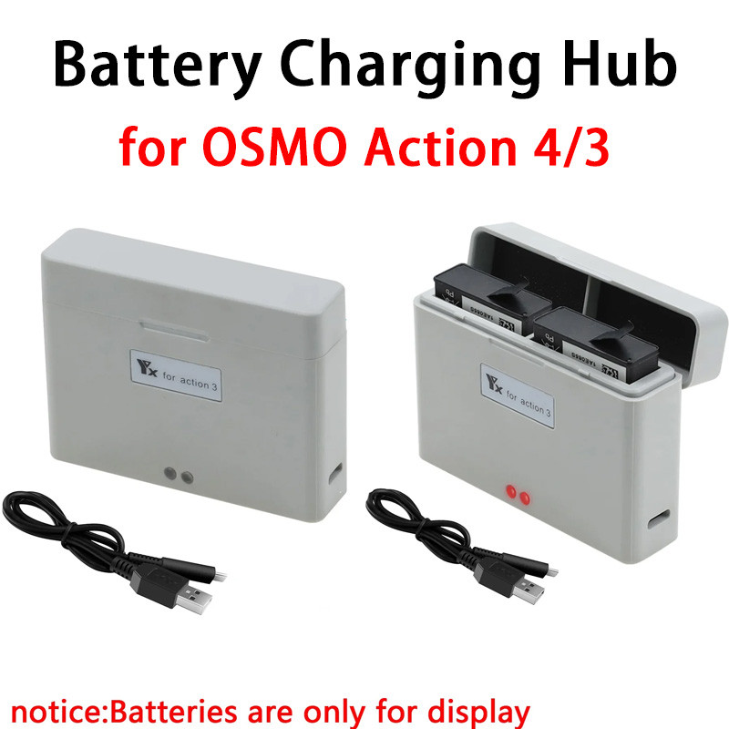 สําหรับ DJI Action 5 Pro/4 แบตเตอรี่ Charger Hub แบตเตอรี่ LED Charger แบตเตอรี่กล้อง USB Chargeung 