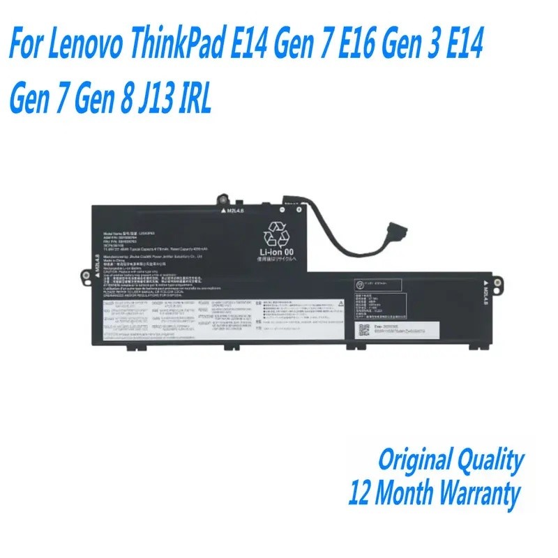 11.49V 4178mAh 48Wh L25D3PE0 L25M3PE0 L25X3PE0 แบตเตอรี่แล็ปท็อปสําหรับ Lenovo J13 IRL / ThinkPad E1