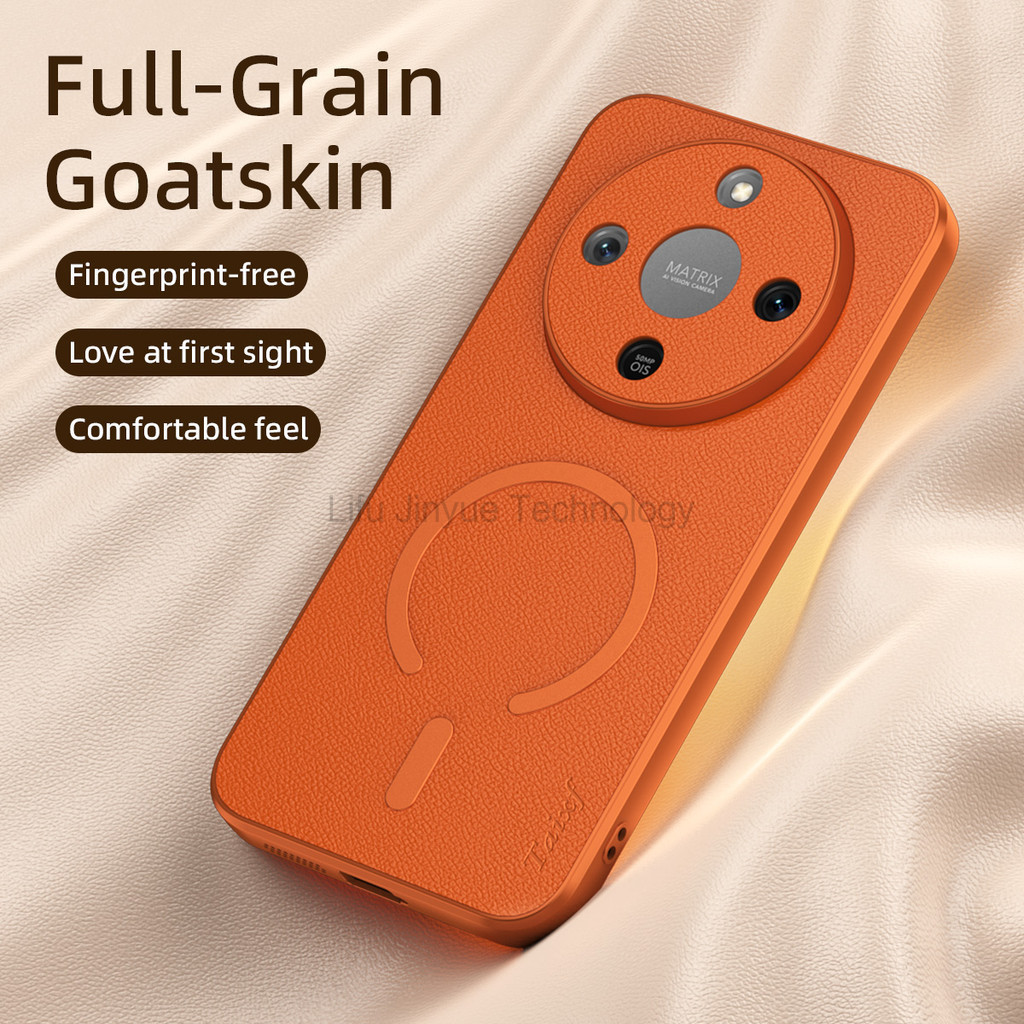 LIKAIYUEปลอกสําหรับHonor X9d HonorX9d 5GหรูหราGoatskinผิวหนังโทรศัพท์กรณีไร้สายชาร์จกันกระแทกป้องกันกลับปกแข็ง