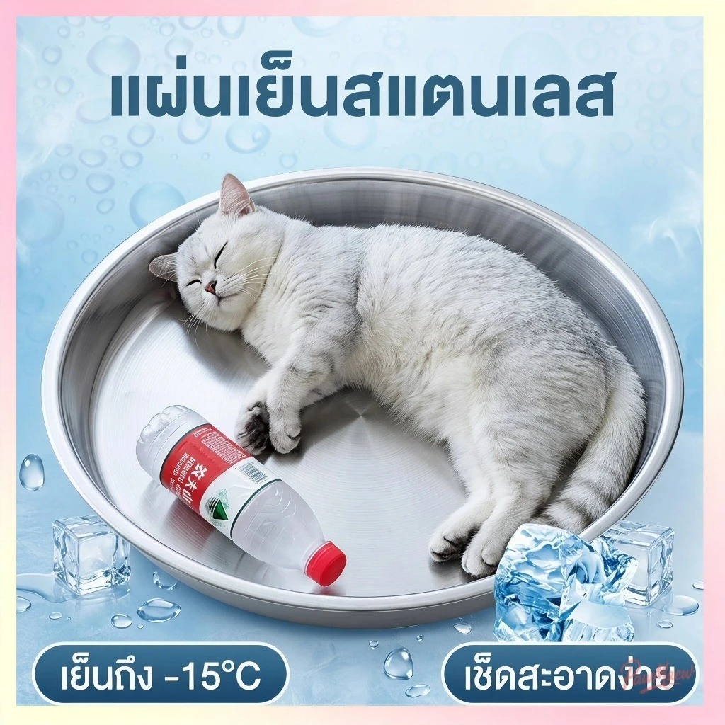 แผ่นเย็นแมว 304 สแตนเลส ถาดคลายร้อนสำหรับสัตว์เลี้ยง