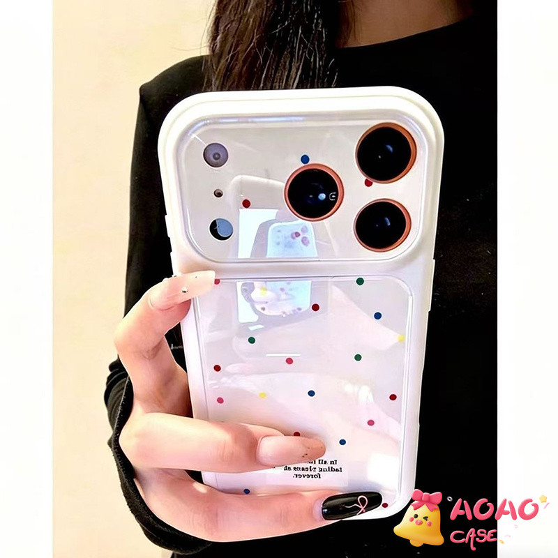 เคสไม่ซีดสี เคสลายจุดสีสันสดใส สำหรับ iPhone 17 Pro Max 12 Pro 16 14 11 13 15 Pro เคสนุ่มกันตก เคสสไตล์เกาหลีลายจุด