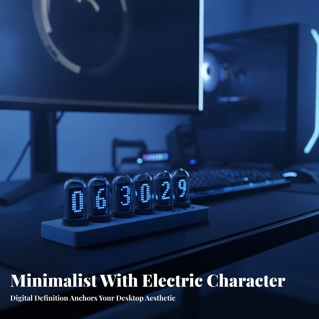 Nixie Tube Clock จําลอง Tube Clock การควบคุมไร้สายสําหรับคนรัก Gadget, โต๊ะทํางาน, สํานักงาน