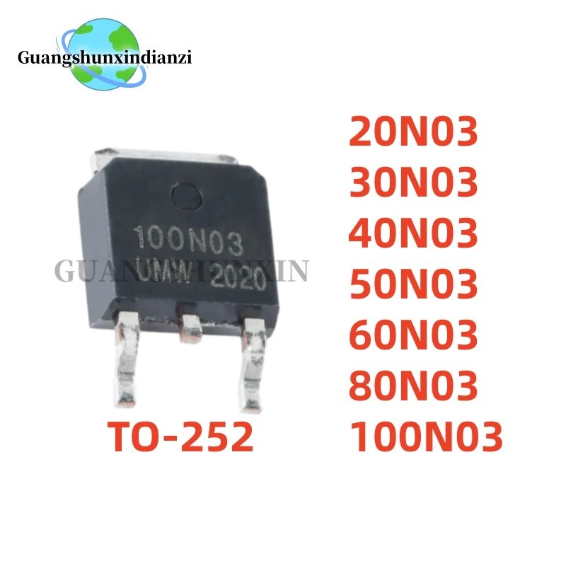1-5PCS 20N03 30N03 40N03 50N03 60N03 80N03 100N03 TO-252 ขายส่ง Field Effect ทรานซิสเตอร์
