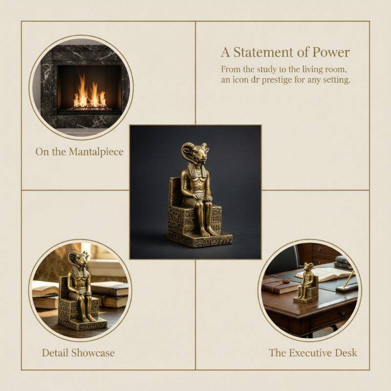 Pufanggreat Vintage Artistic อียิปต์ Anubis Ram Khnum รูปปั้นชุดเรซิ่น Decor ตุ๊กตา Mini ขนาดสําหรับ