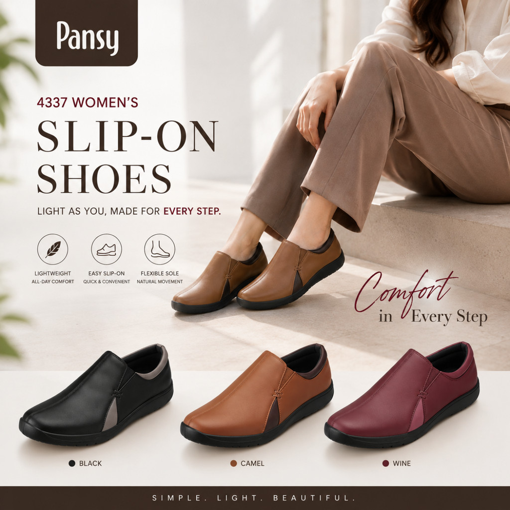 PANSY 4337 รองเท้าผู้หญิง 3E แบบสวม น้ำหนักเบา ใส่สบาย