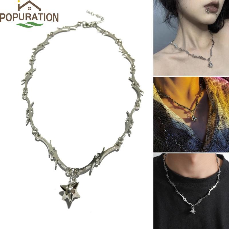 POP Unisex Star Collar สร้อยคอ Grunge Egirl Choker สร้อยคอผู้หญิงผู้ชายเครื่องประดับ